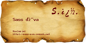 Sass Éva névjegykártya